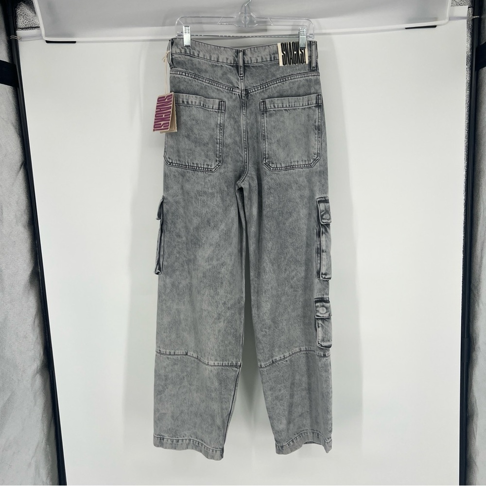 Snacks by Mother The Side Dish Cargo Skimp Gray Jeans in Salt and Pepper 27 NWT - Picture 7 of 11